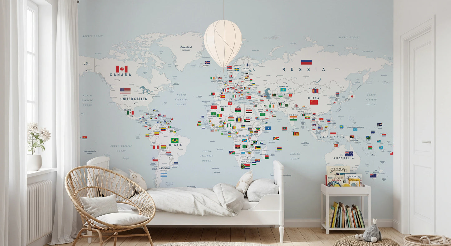 Global Flags & Frontiers Wall Mural