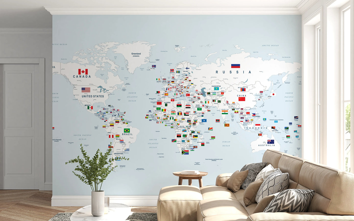 Global Flags & Frontiers Wall Mural
