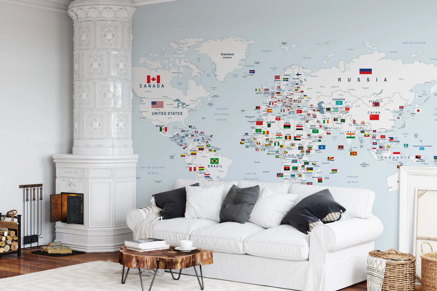 Global Flags & Frontiers Wall Mural