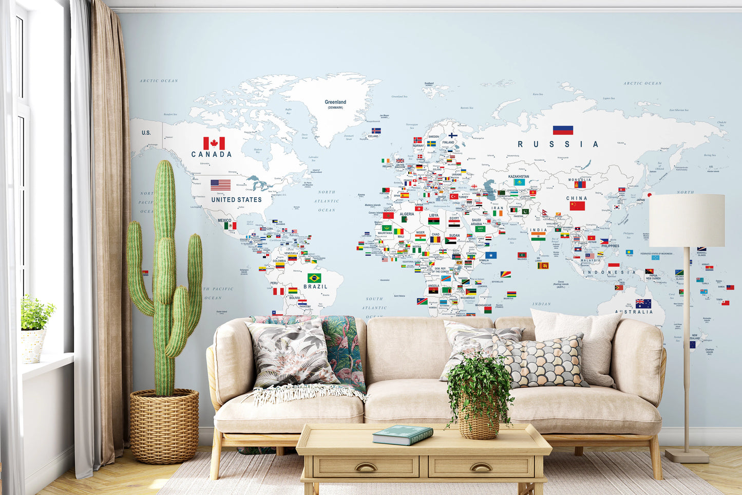 Global Flags & Frontiers Wall Mural