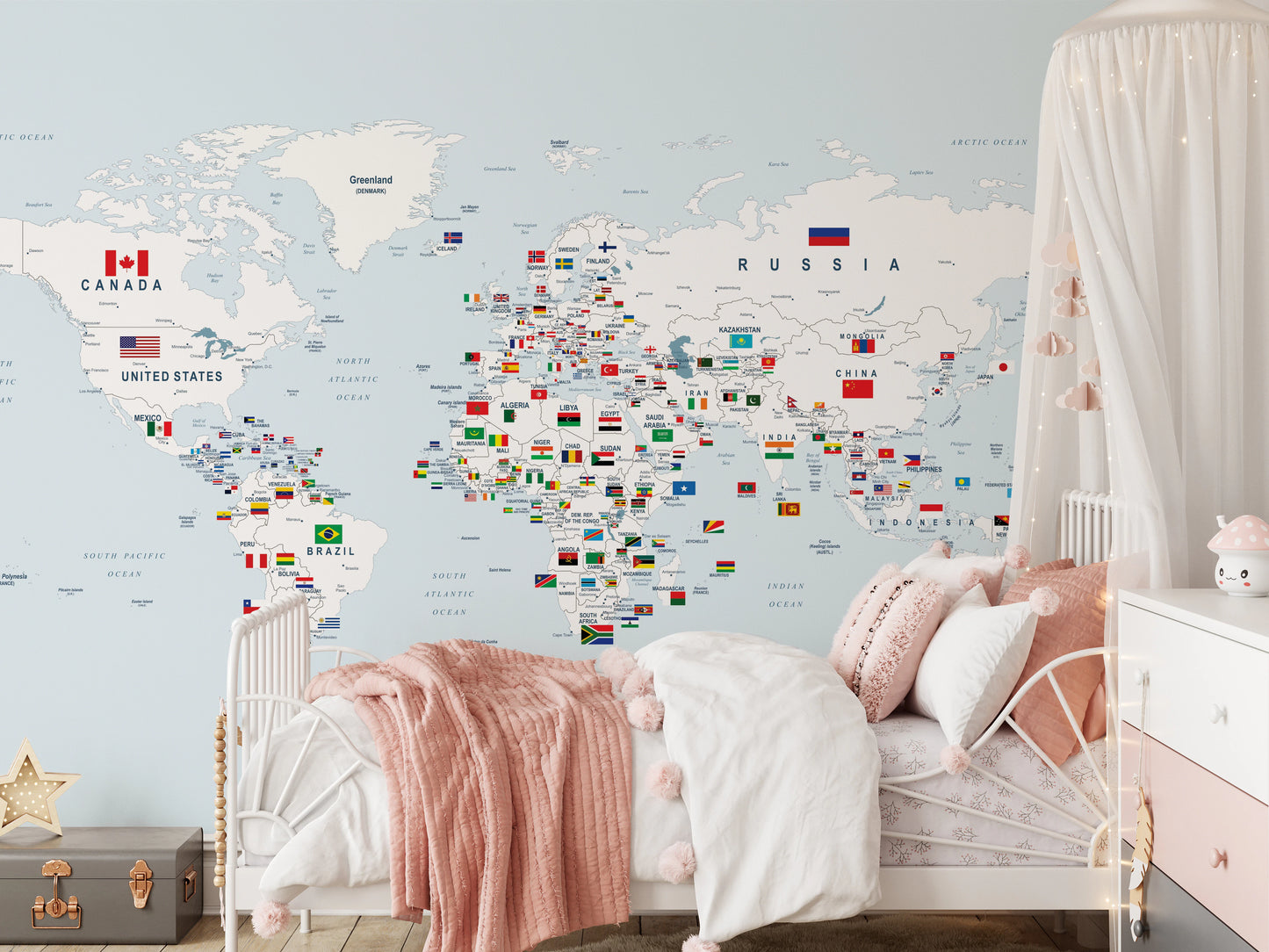 Global Flags & Frontiers Wall Mural