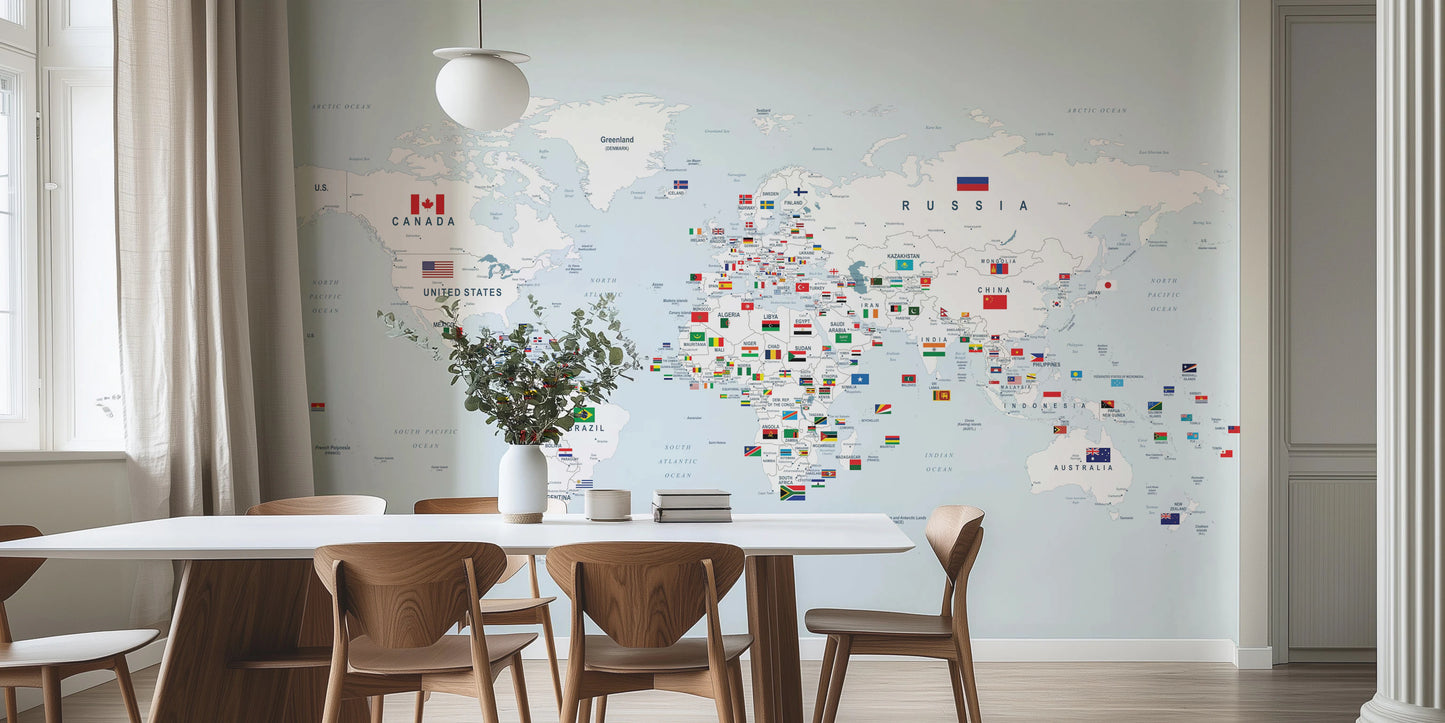 Global Flags & Frontiers Wall Mural