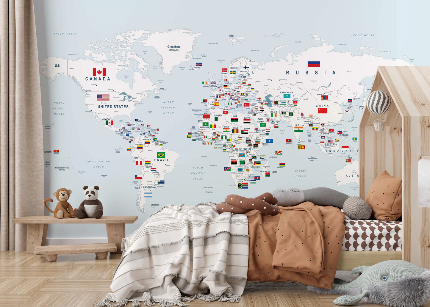 Global Flags & Frontiers Wall Mural