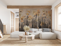 Abstract Bloom Cascade wall mural for a modern minimalist aesthetic.