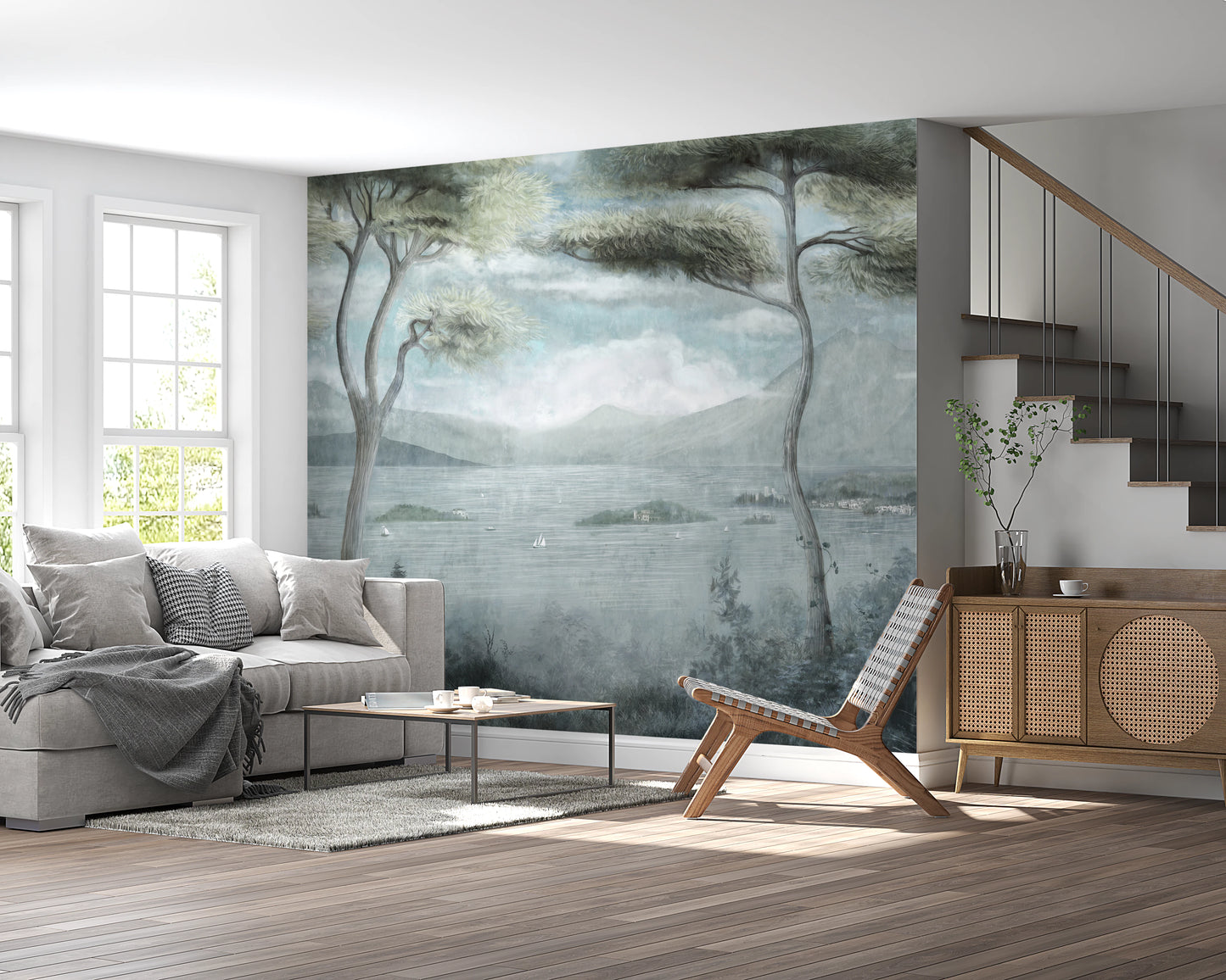Classic Italian Pine Lake Wall Mural