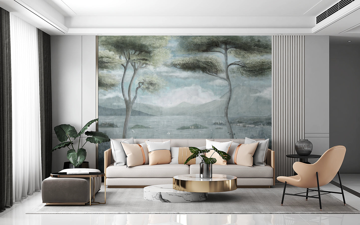 Classic Italian Pine Lake Wall Mural