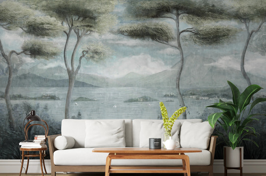 Classic Italian Pine Lake Wall Mural