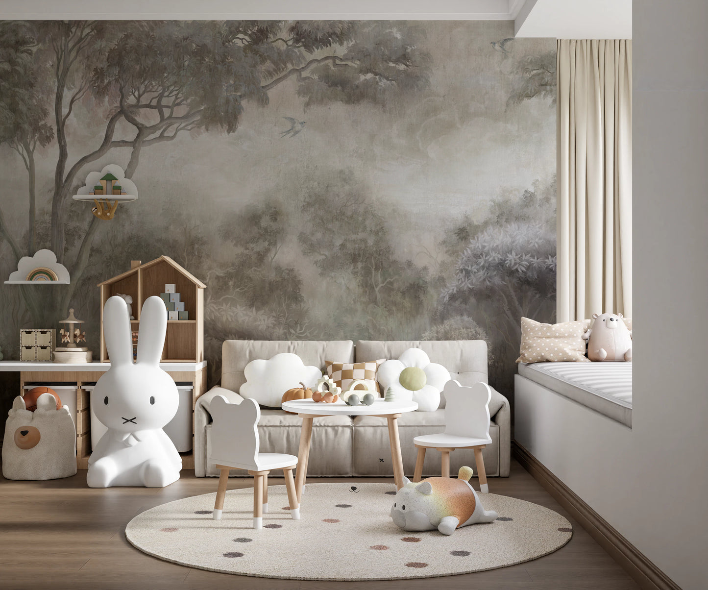 Whispering Mist Forest Mural Wall Mural