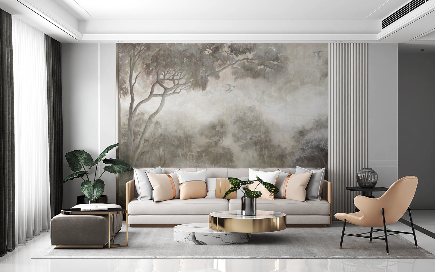 Whispering Mist Forest Mural Wall Mural
