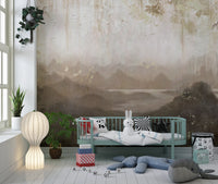 Ancient Hills Watercolor Wall Mural