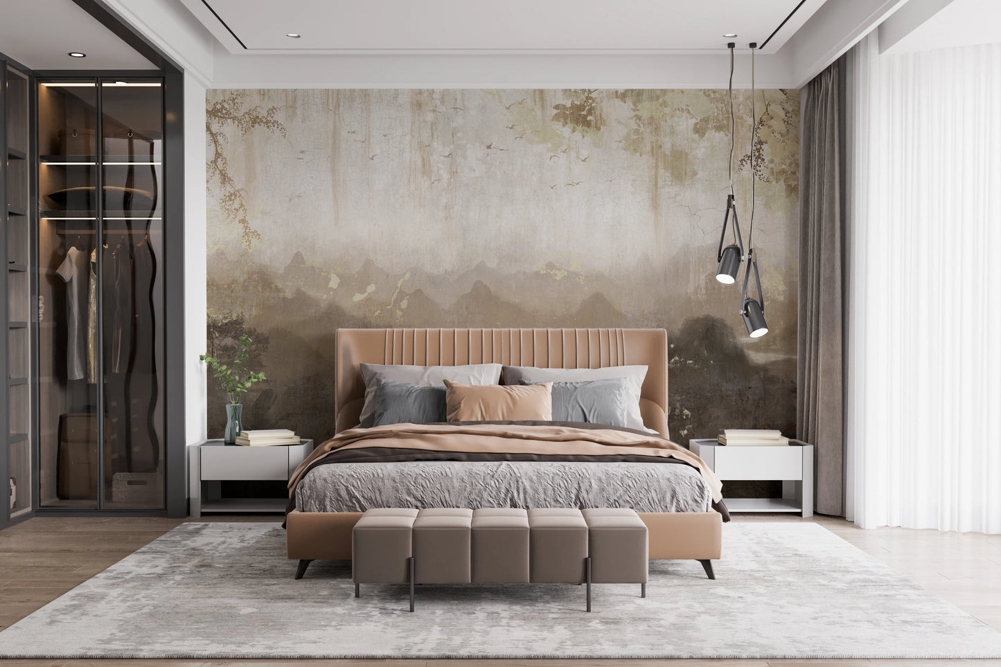 Ancient Hills Watercolor Wall Mural