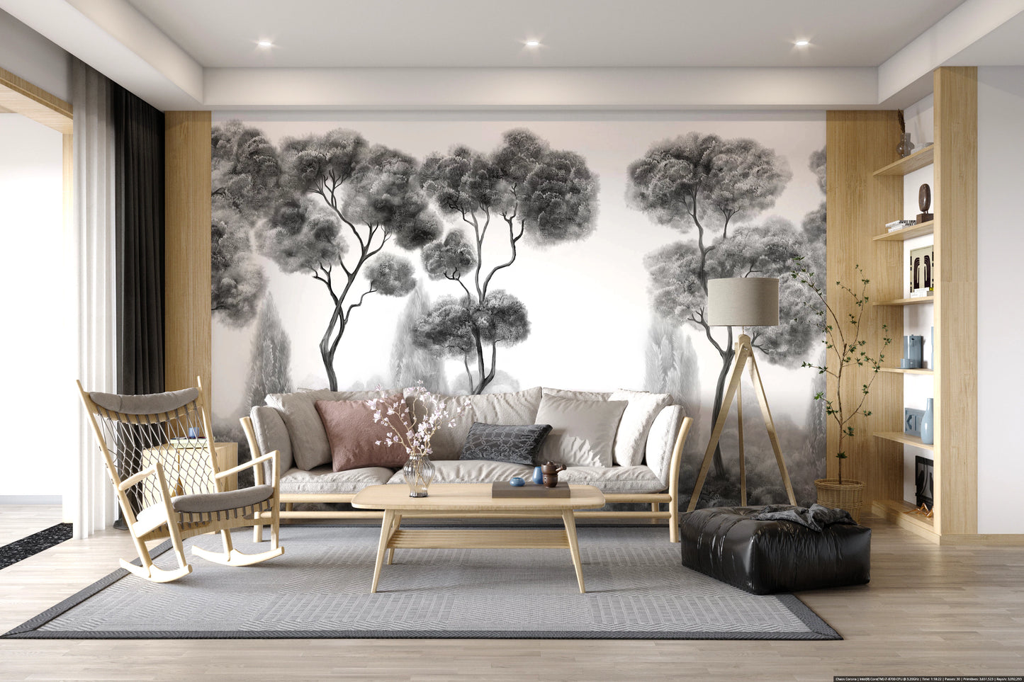 Whispering Pines Landscape Wall Mural