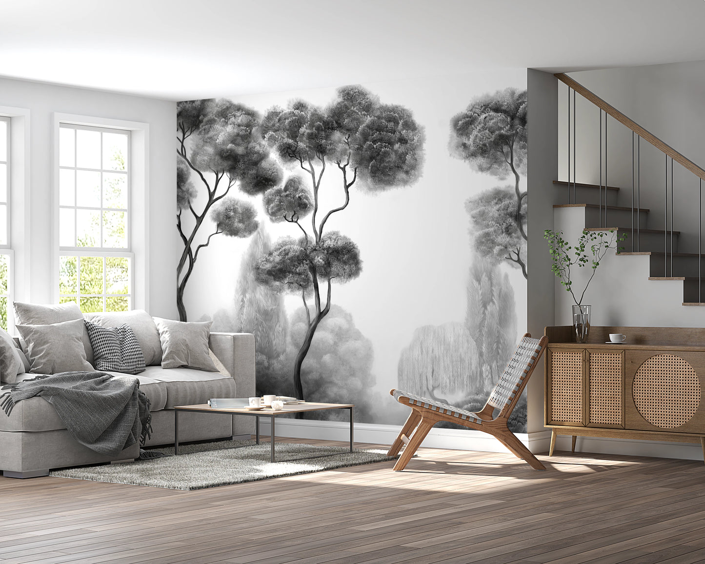 Whispering Pines Landscape Wall Mural