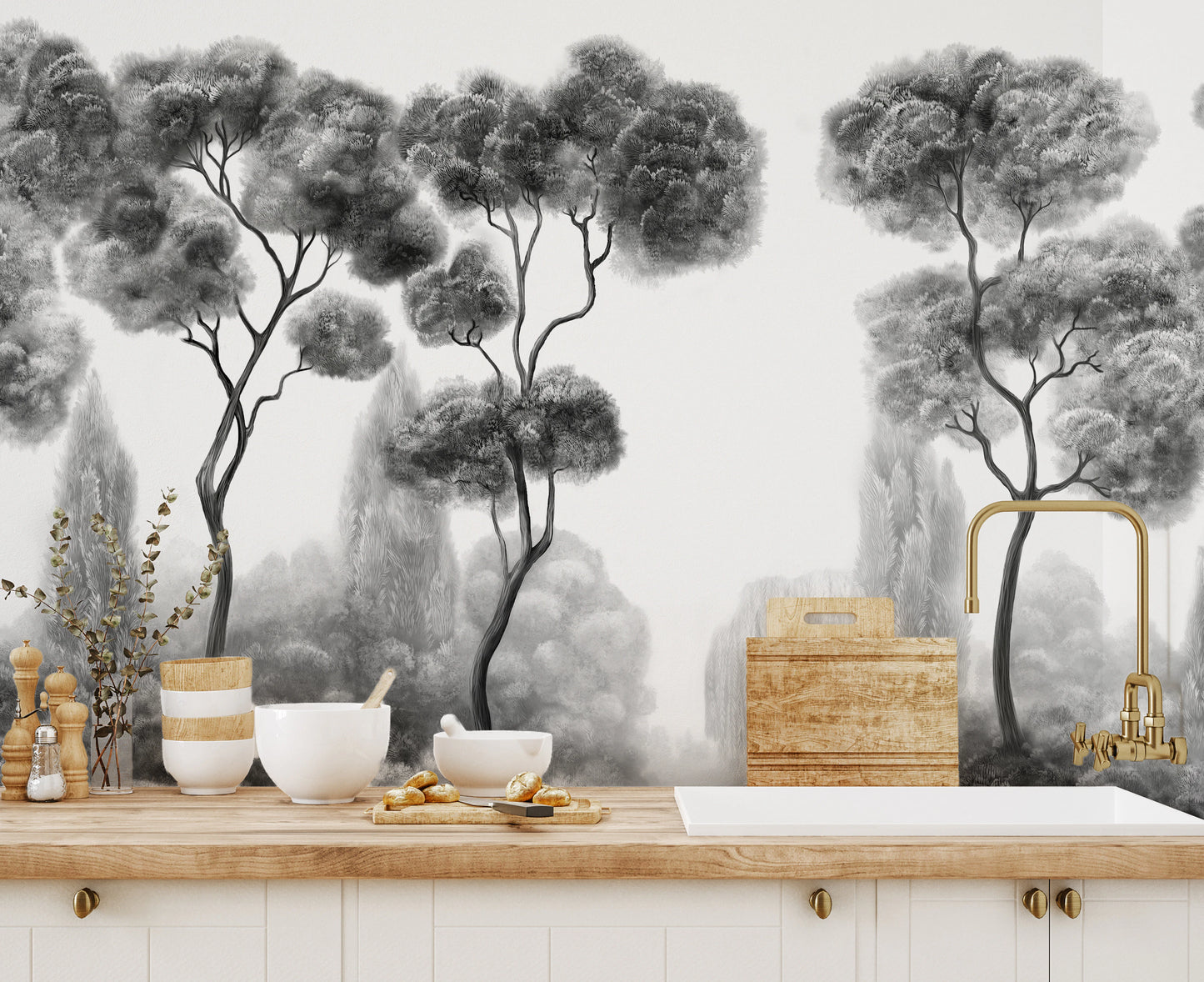 Whispering Pines Landscape Wall Mural
