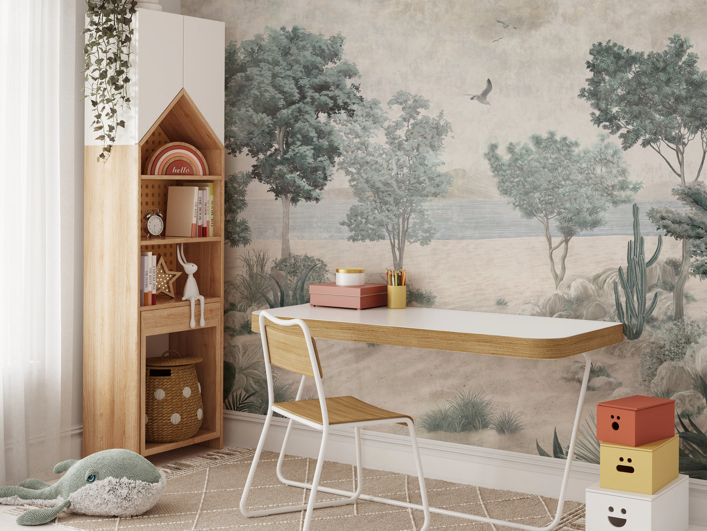 Serene Desert Coastline Wall Mural