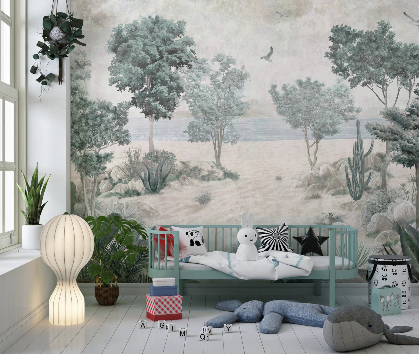 Serene Desert Coastline Wall Mural