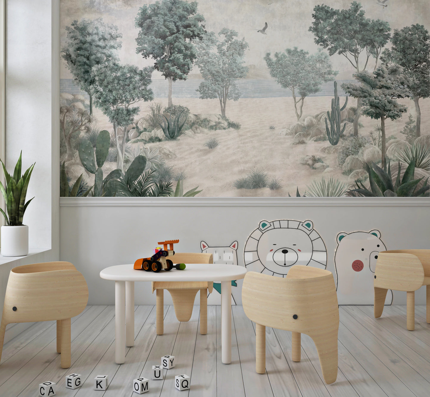 Serene Desert Coastline Wall Mural
