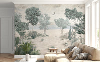 Serene Desert Coastline Wall Mural
