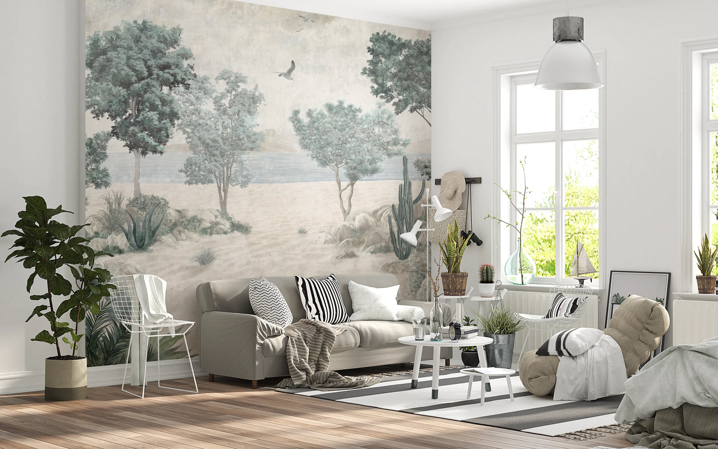 Serene Desert Coastline Wall Mural