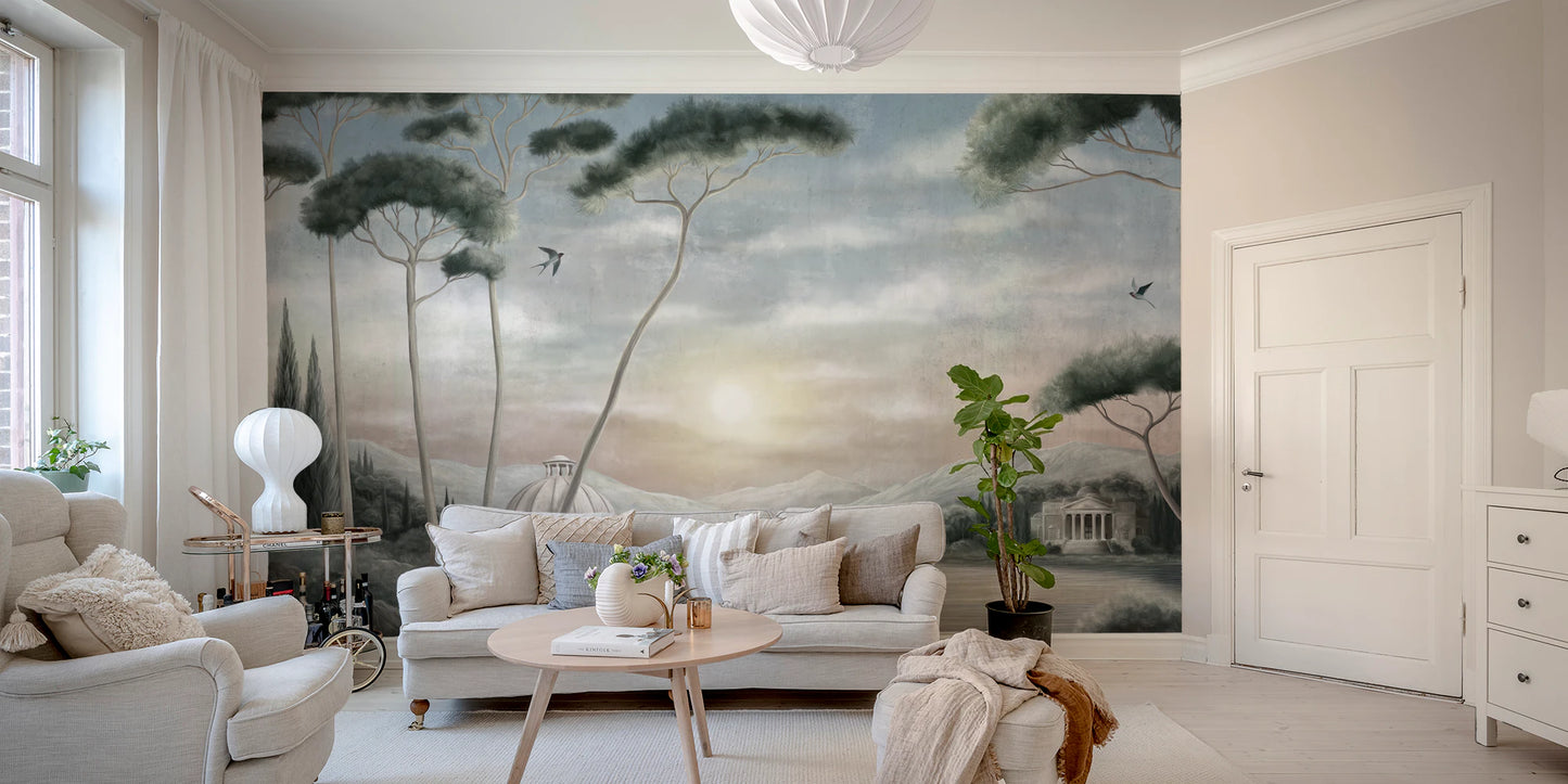 Serene Italian Lake Vista Wall Mural
