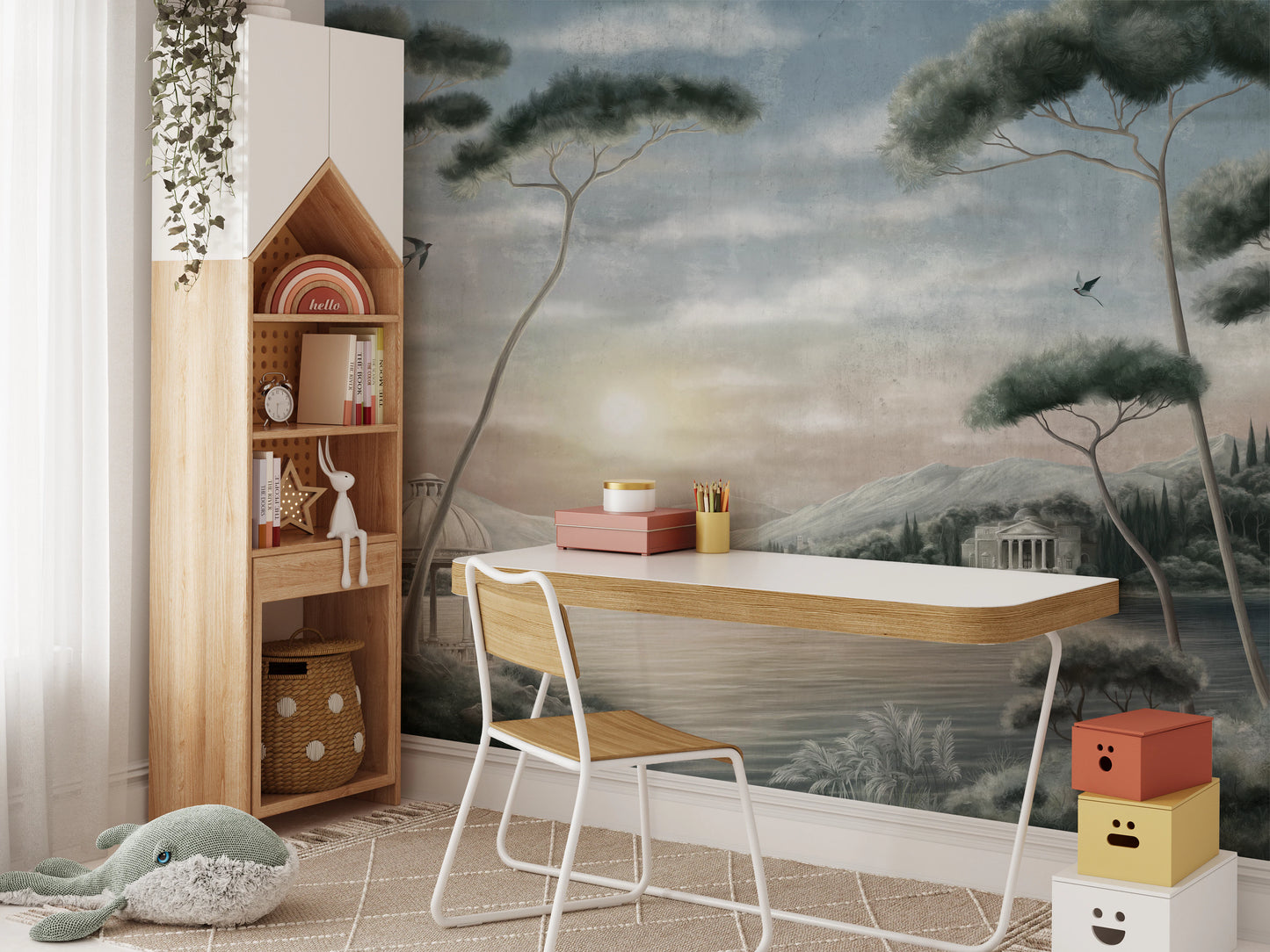 Serene Italian Lake Vista Wall Mural