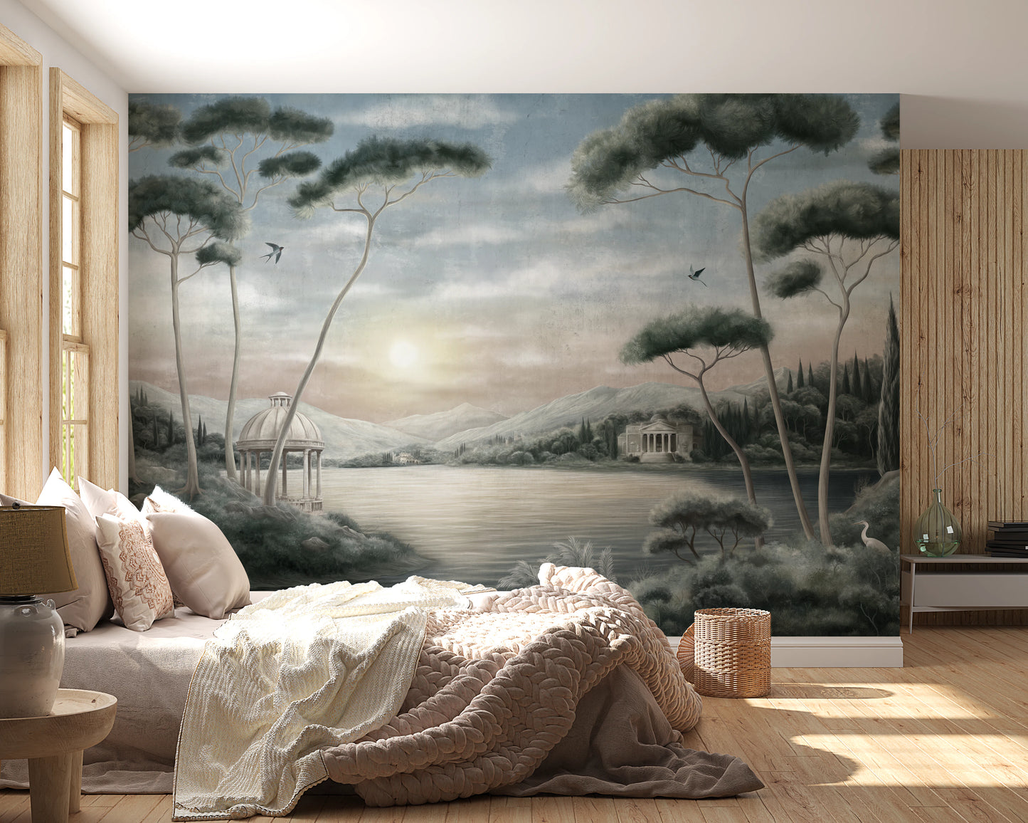 Serene Italian Lake Vista Wall Mural