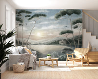 Serene Italian Lake Vista Wall Mural