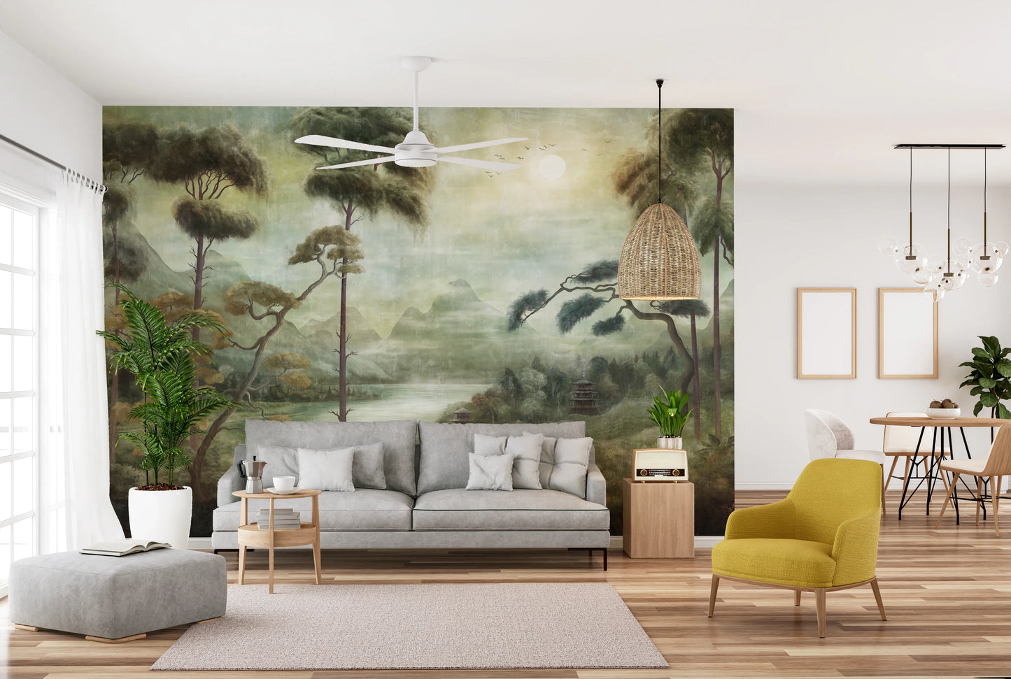Mystic Pagoda Mist Wall Mural