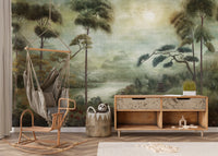 Mystic Pagoda Mist Wall Mural