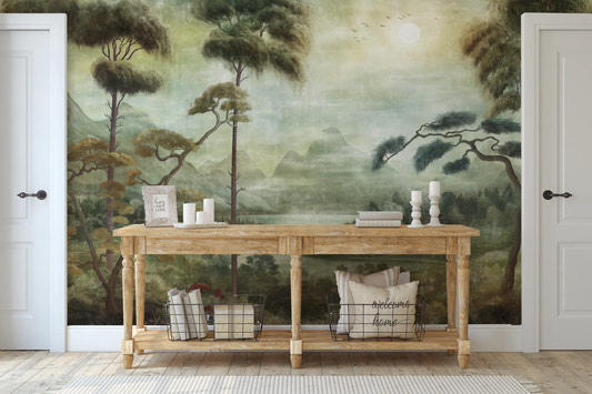 Mystic Pagoda Mist Wall Mural