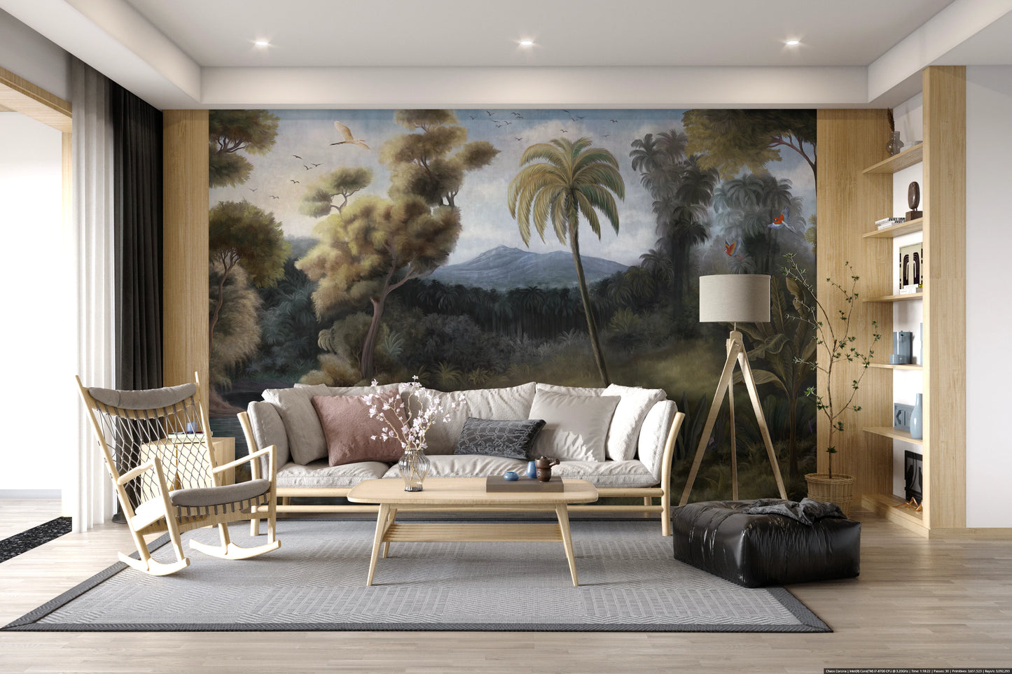 Serene Tropical Oasis Mural Wall Mural