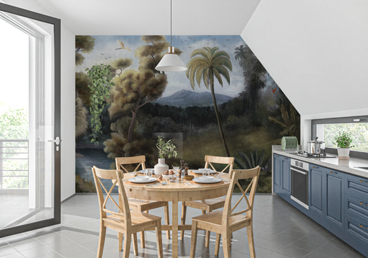 Serene Tropical Oasis Mural Wall Mural