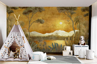 Golden Oasis Landscape Mural Wall Mural