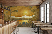 Golden Oasis Landscape Mural Wall Mural