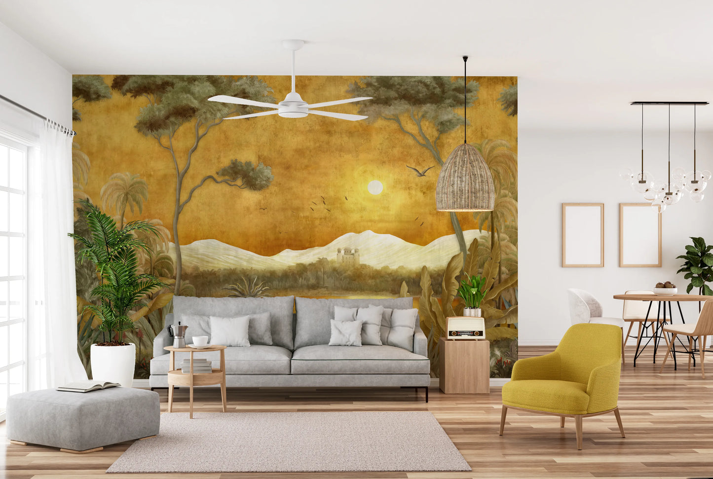 Golden Oasis Landscape Mural Wall Mural