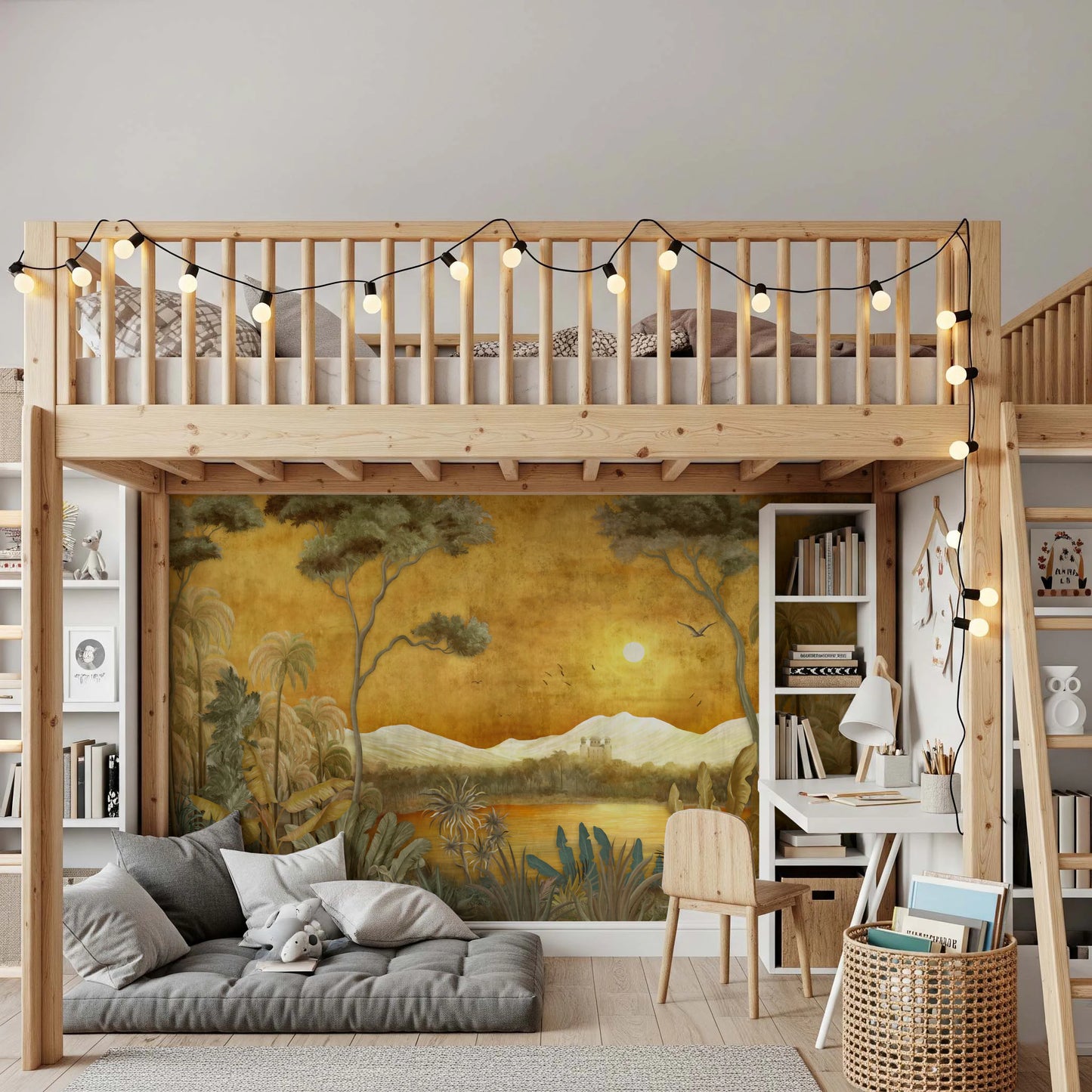 Golden Oasis Landscape Mural Wall Mural