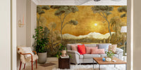 Golden Oasis Landscape Mural Wall Mural