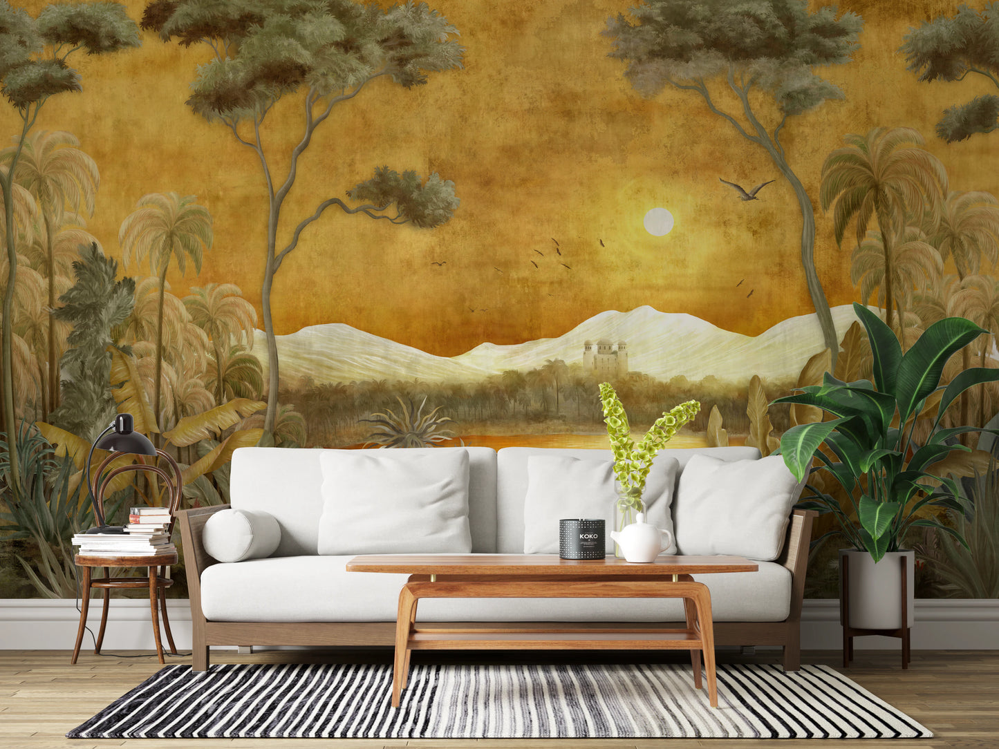 Golden Oasis Landscape Mural Wall Mural