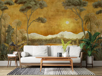 Golden Oasis Landscape Mural Wall Mural