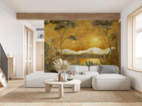 Golden Oasis Landscape Mural Wall Mural