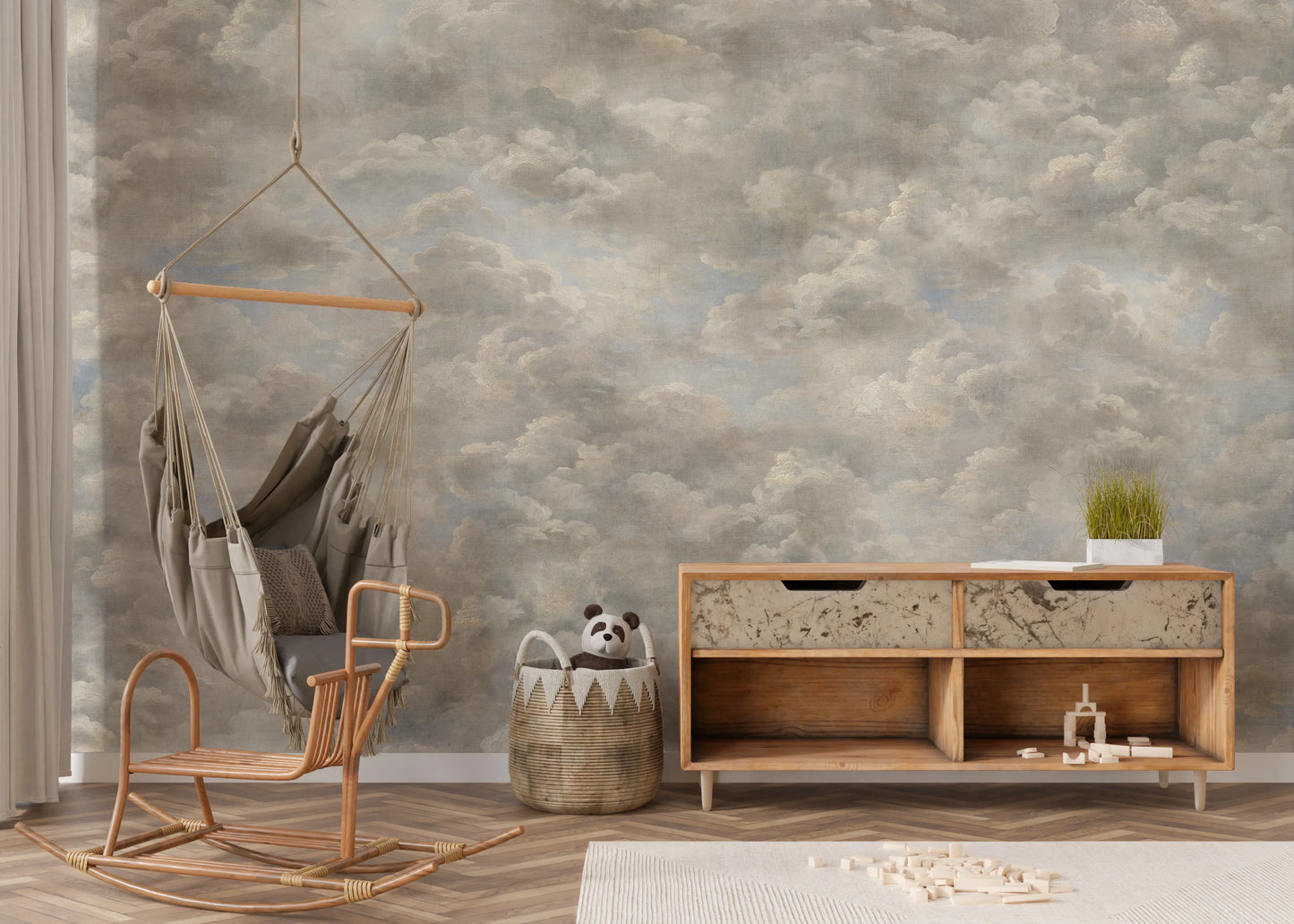 Renaissance Dreamscape Clouds Wall Mural