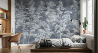 Misty Indigo Maple Forest Wall Mural