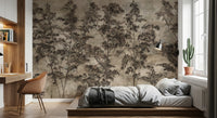 Sepia Forest Reverie Wall Mural