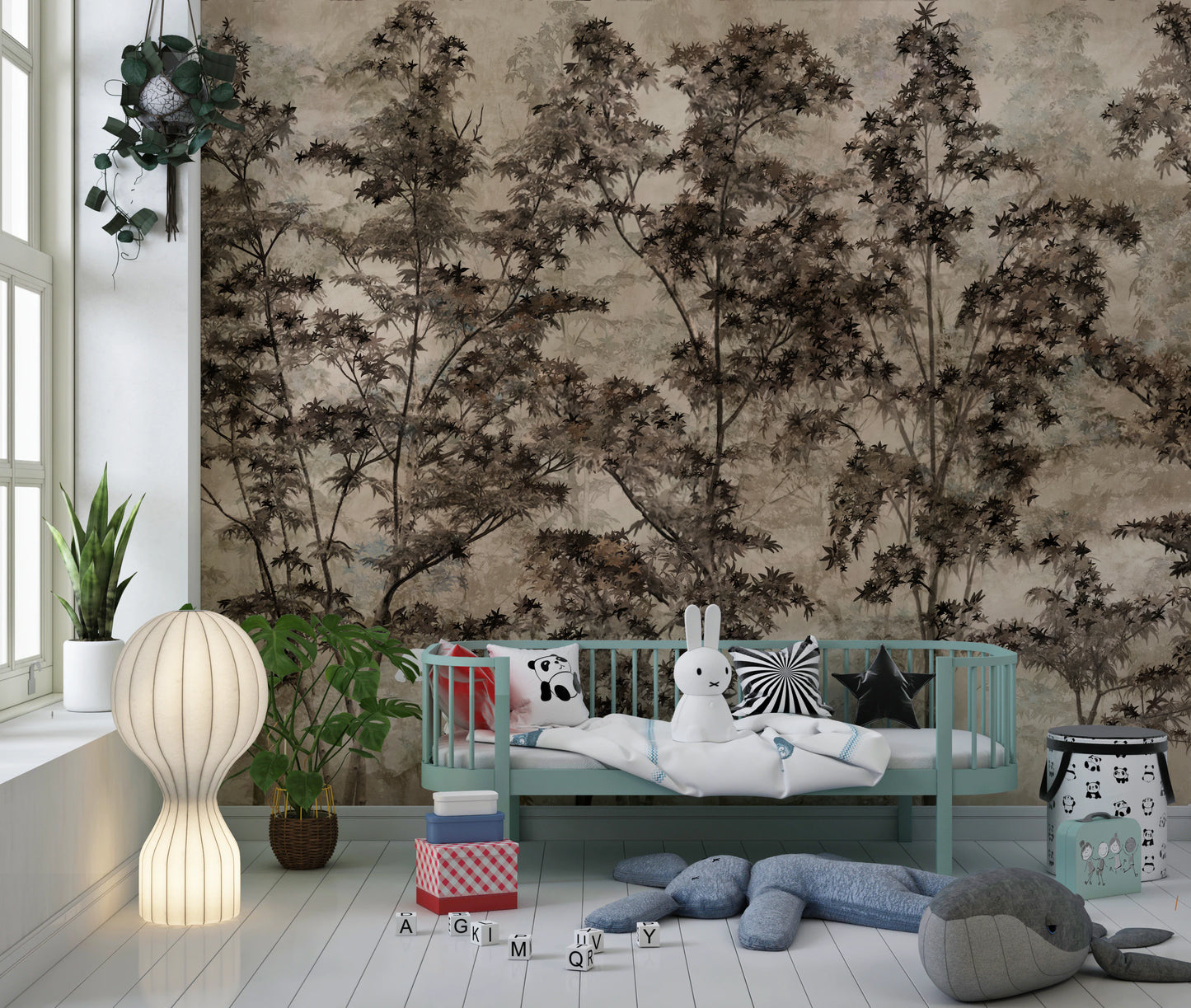 Sepia Forest Reverie Wall Mural