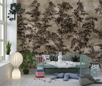 Sepia Forest Reverie Wall Mural