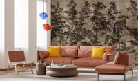 Sepia Forest Reverie Wall Mural