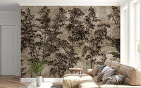Sepia Forest Reverie Wall Mural