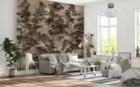 Sepia Forest Reverie Wall Mural
