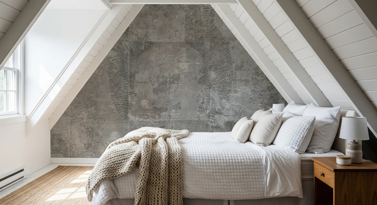 Distressed Damask Concrete Wall Mural