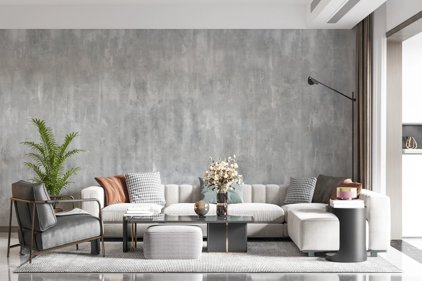 Industrial Raw Concrete Texture Wall Mural